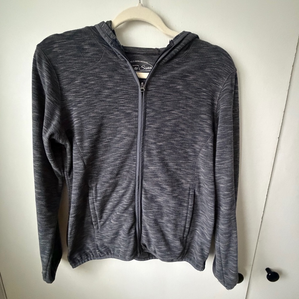 White Sierra Gray Space Dye Zip Hoodie Jacket Size L Outdoor Cozy